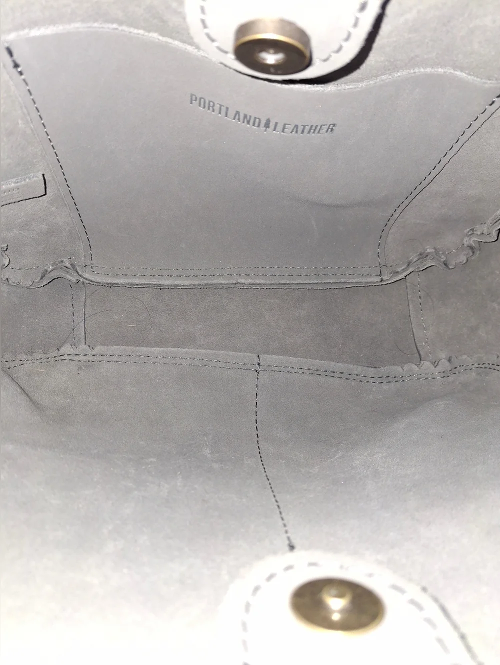 Portland Leather Madison Shoulder Bag Smoke Gray Suede NWOT - Picture 4 of 6